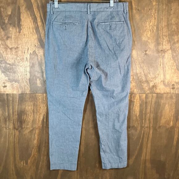Banana Republic Mens Pants Blue Pinstripe Slim Tapered Fit Stretch 32x30 - Picture 9 of 11